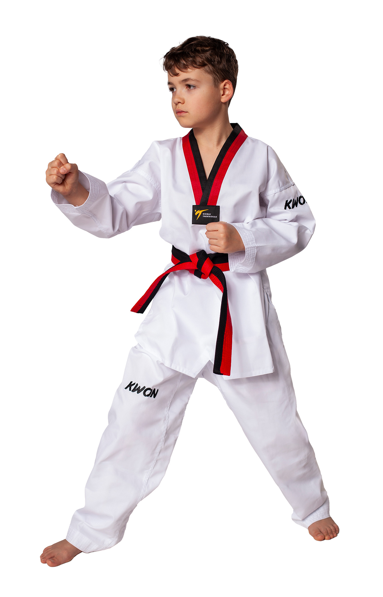 Taekwondo Anzug Victory Poom schwarz/rotes Revers