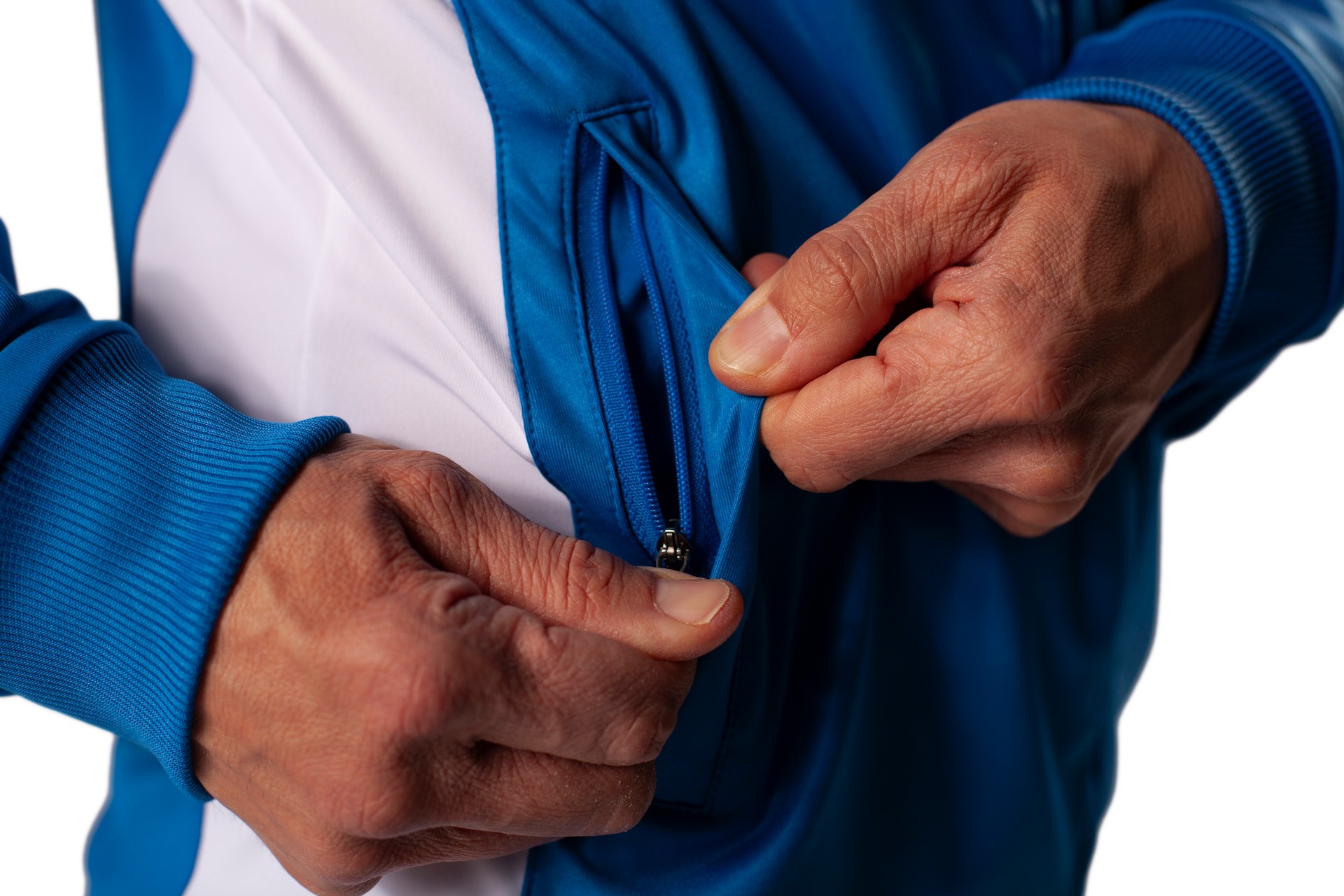 Trainingsanzug 1980 blau/weiß/rot