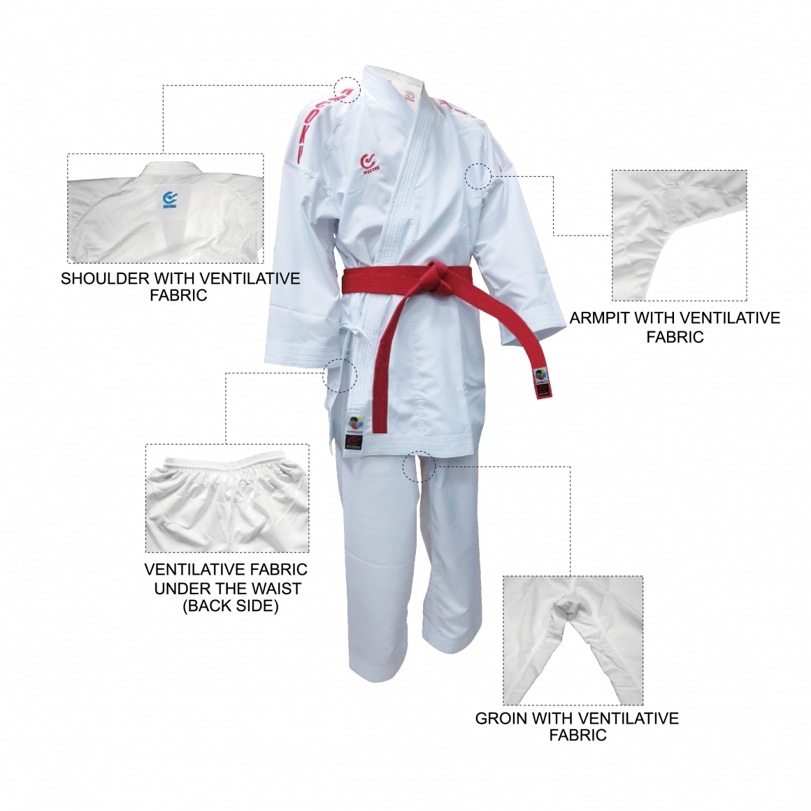 WACOKU Karateanzug Kumite K1 Diamond Line - WKF anerkannt