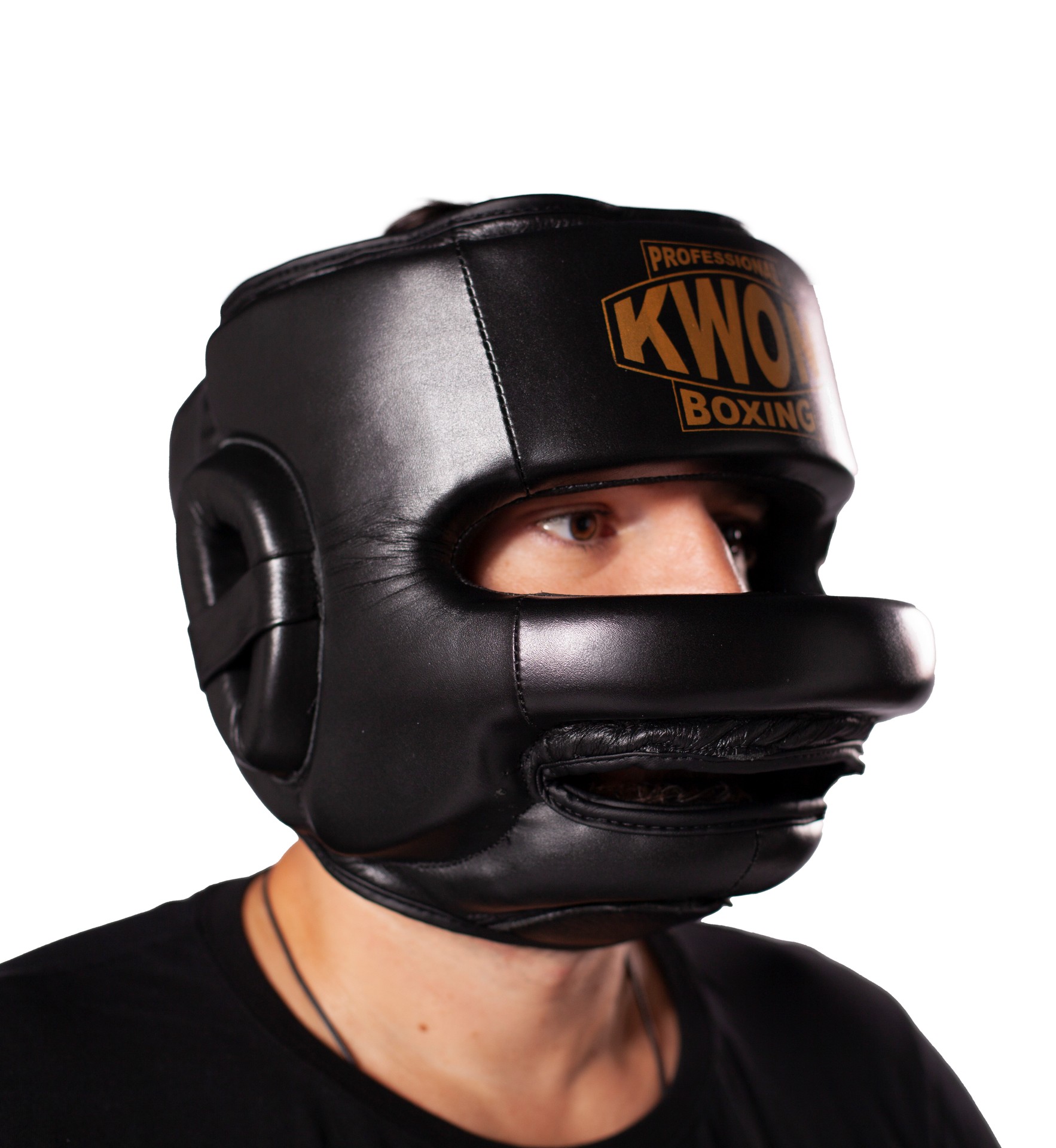 KWON PROFESSIONAL BOXING Leder Kopfschutz mit Nasenbügel für Sparring